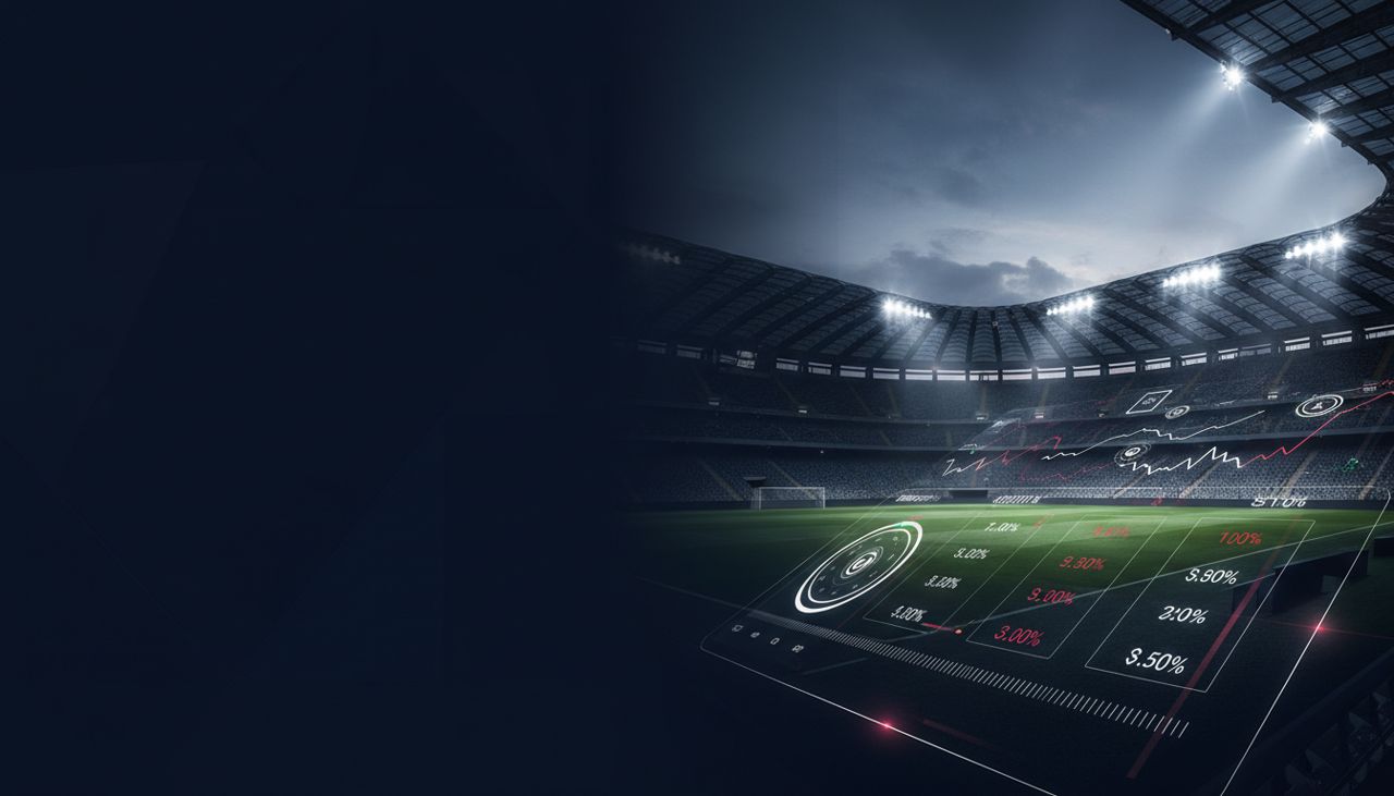 Stadio di calcio con dati sportivi e interfaccia casinò SportItaliaBet